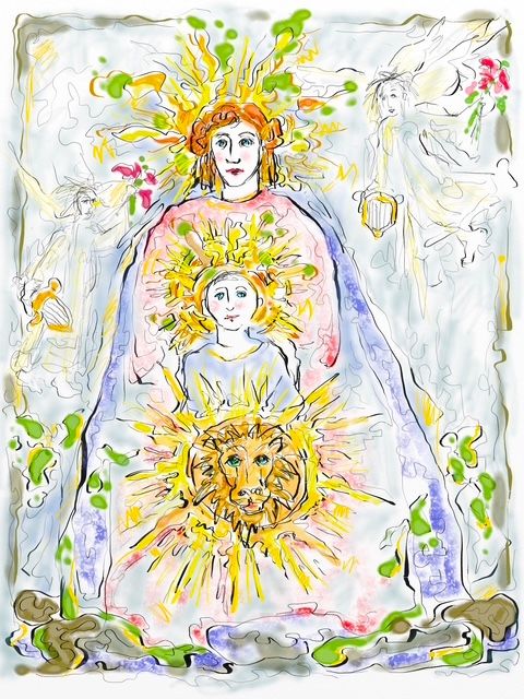 Madonna With Lion In The Sun